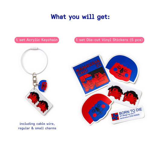 Kanavaia x Chuanslee - Acrylic Keychain & Sticker Bundle Pack - The Twins