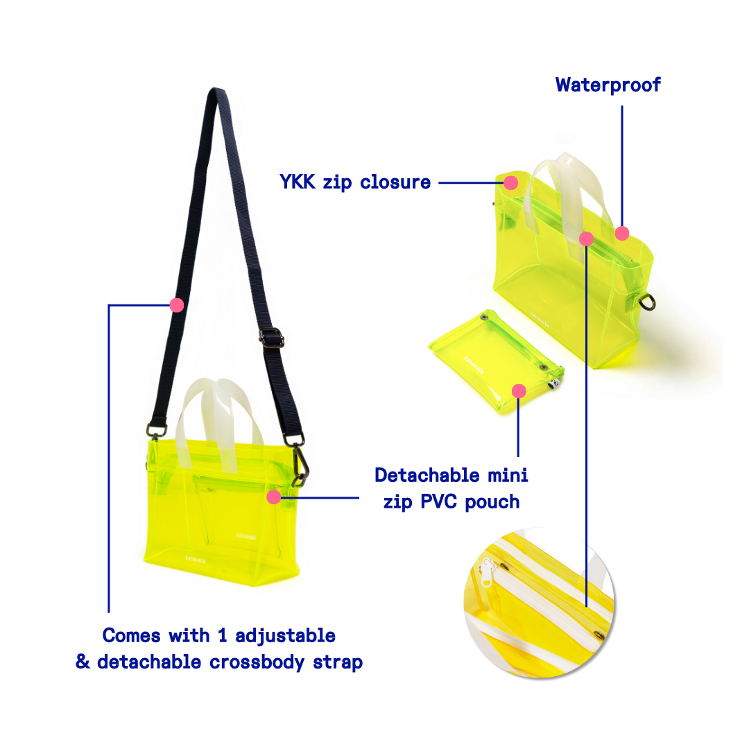 Kanavaia Mini PVC Tote Bag Neon Lime / White