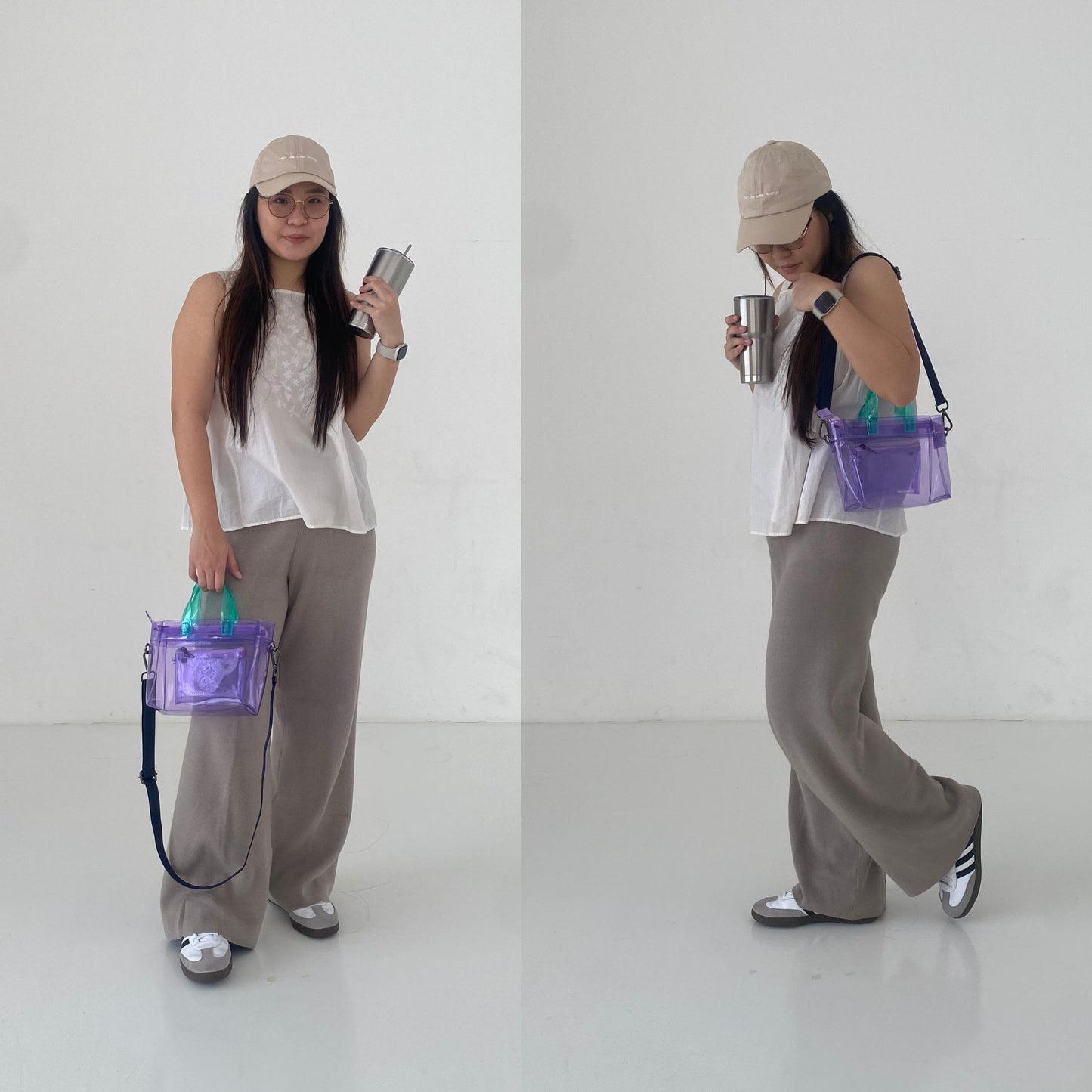 Kanavaia Mini PVC Tote Bag Lavender / Mint