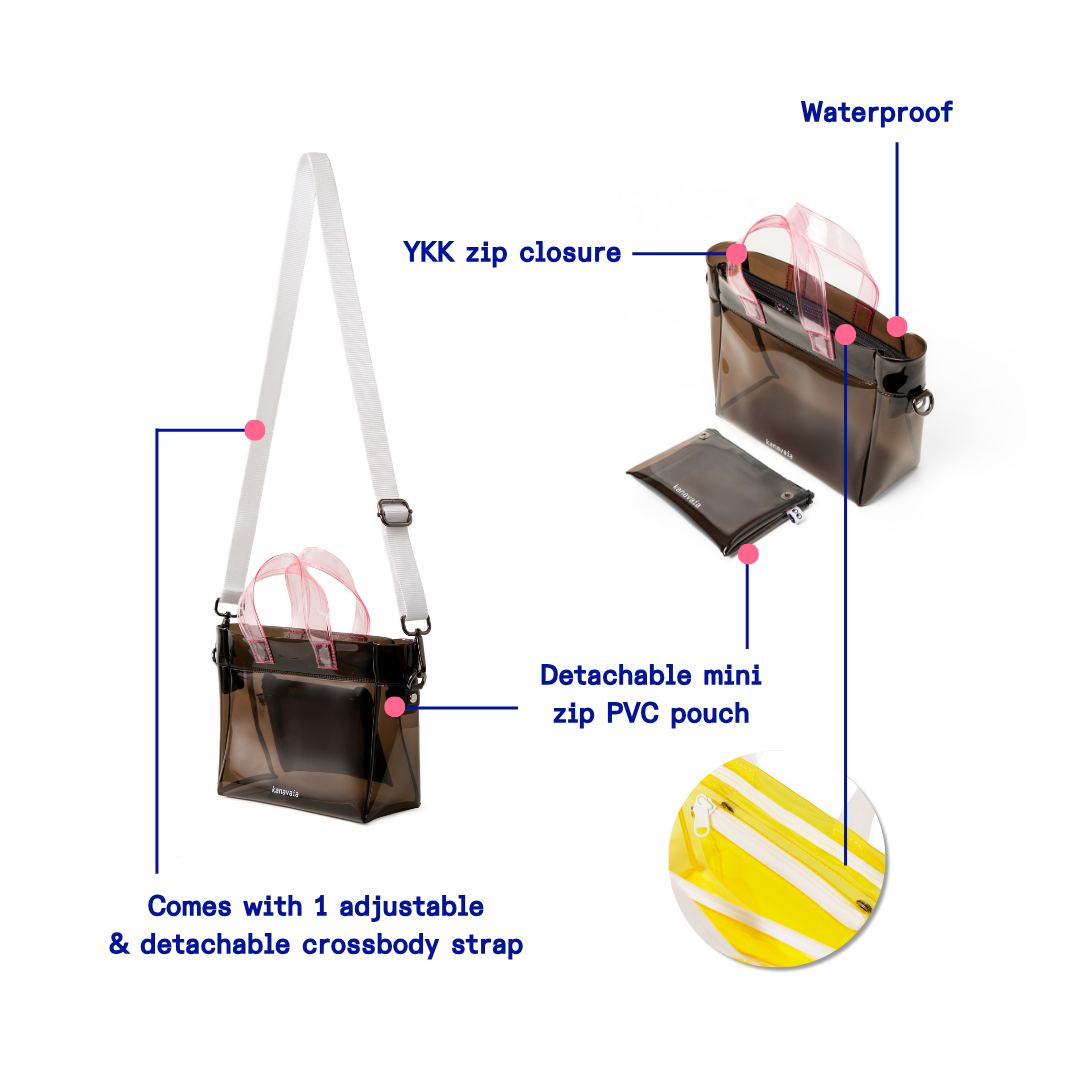 Kanavaia Mini PVC Tote Bag Black / Pink