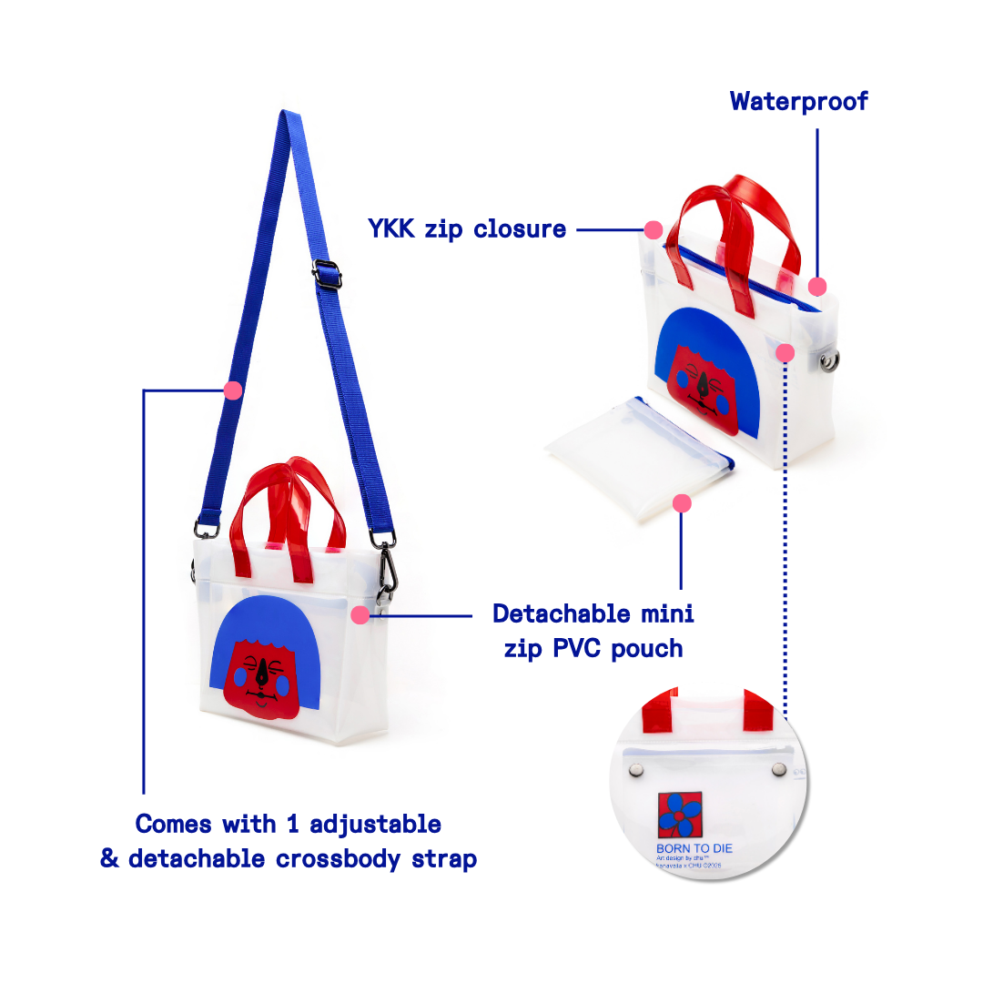 Kanavaia x Chuanslee - Mini PVC Tote Bag White - Luna Blue