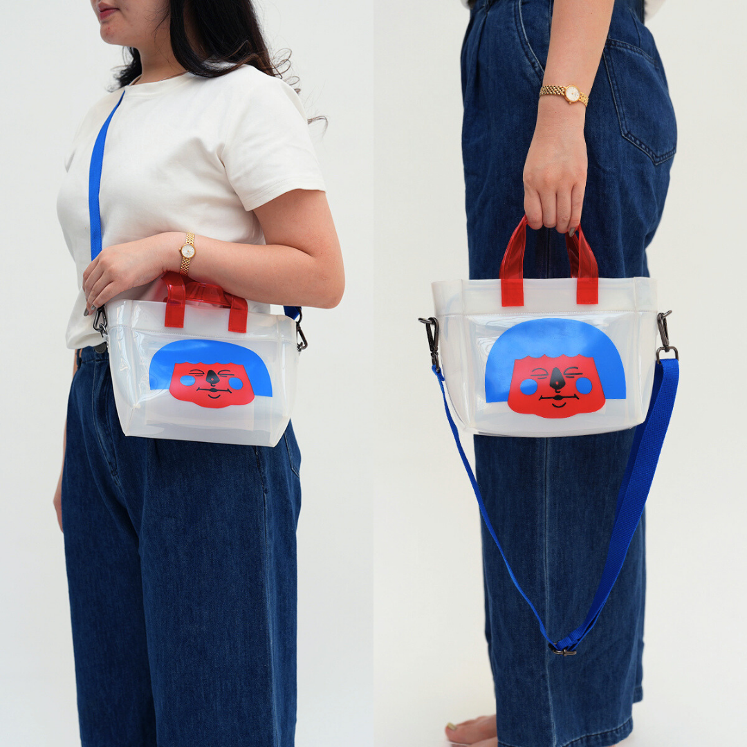 Kanavaia x Chuanslee - Mini PVC Tote Bag White - Luna Blue