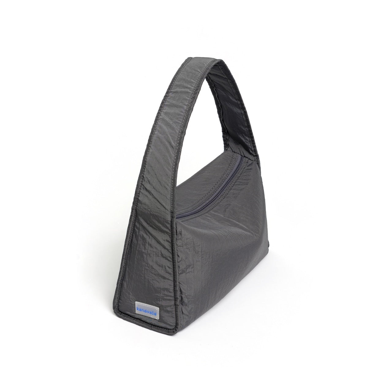 Kanavaia Crinkle Slouchy Shoulder Bag Dark Grey