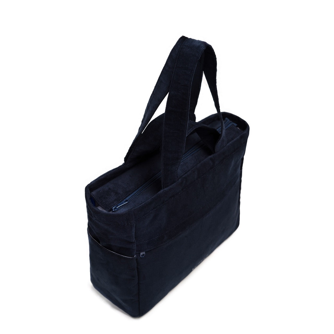 Kanavaia Double-Handle Corduroy Tote Bag Navy Blue