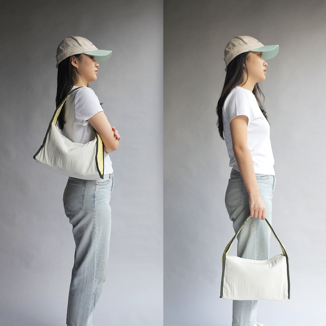Kanavaia Crinkle Slouchy Shoulder Bag Oat / Butter