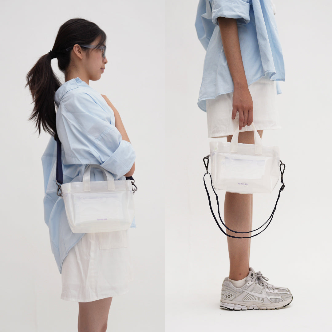 Kanavaia Mini PVC Tote Bag White / Lavender