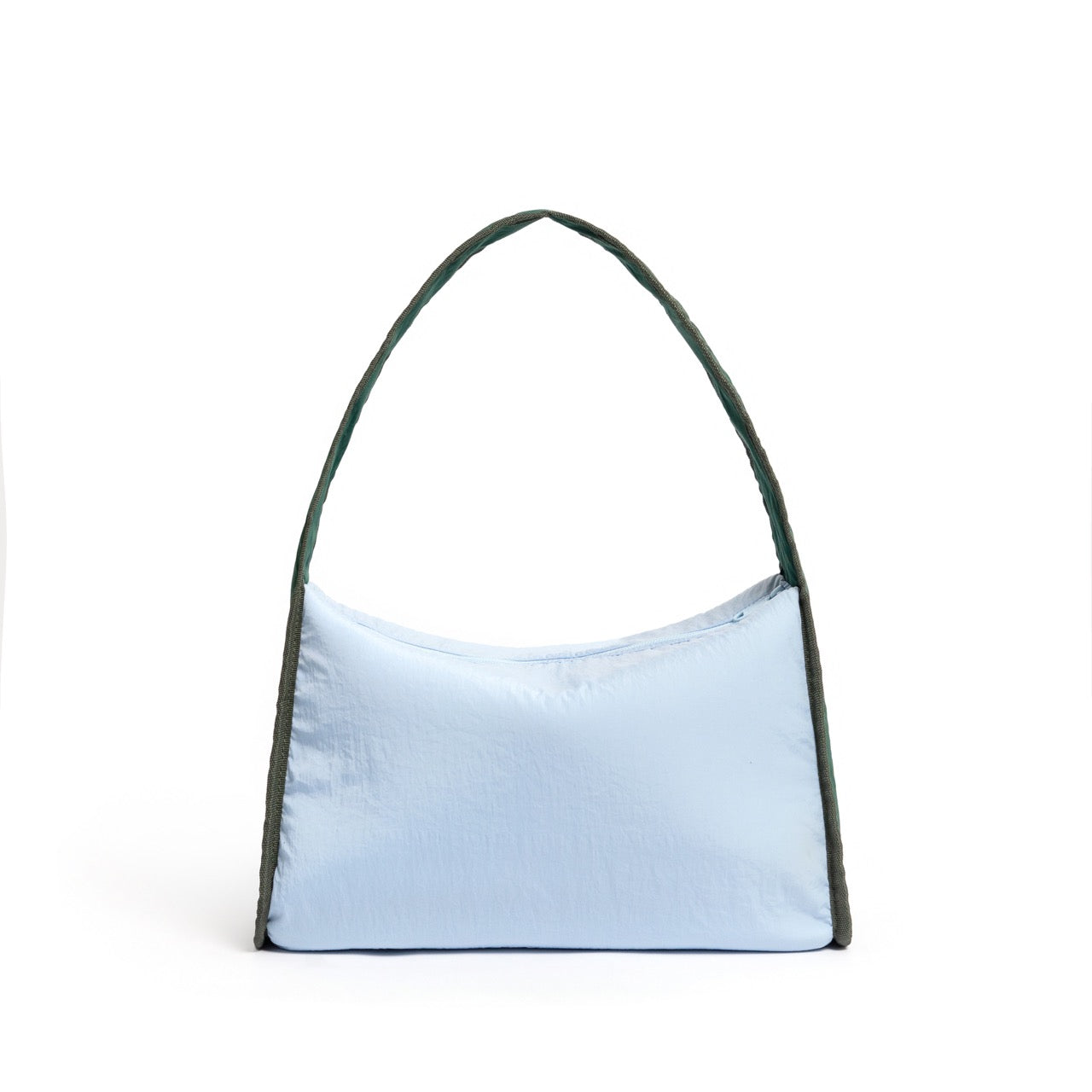 Kanavaia Crinkle Slouchy Shoulder Bag in Baby Blue / Hunter Green