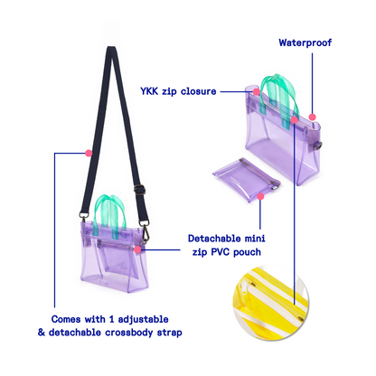 Kanavaia Mini PVC Tote Bag Lavender / Mint