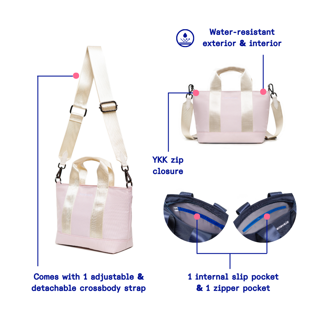 Kanavaia Mini Tote Bag Baby Pink / Cream
