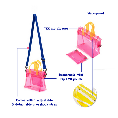 Kanavaia Mini PVC Tote Bag Hot Pink / Orange