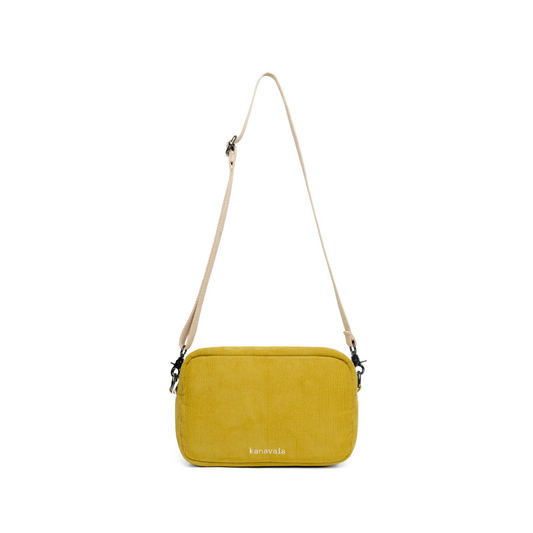 Kanavaia Corduroy Crossbody Bag Olive Yellow