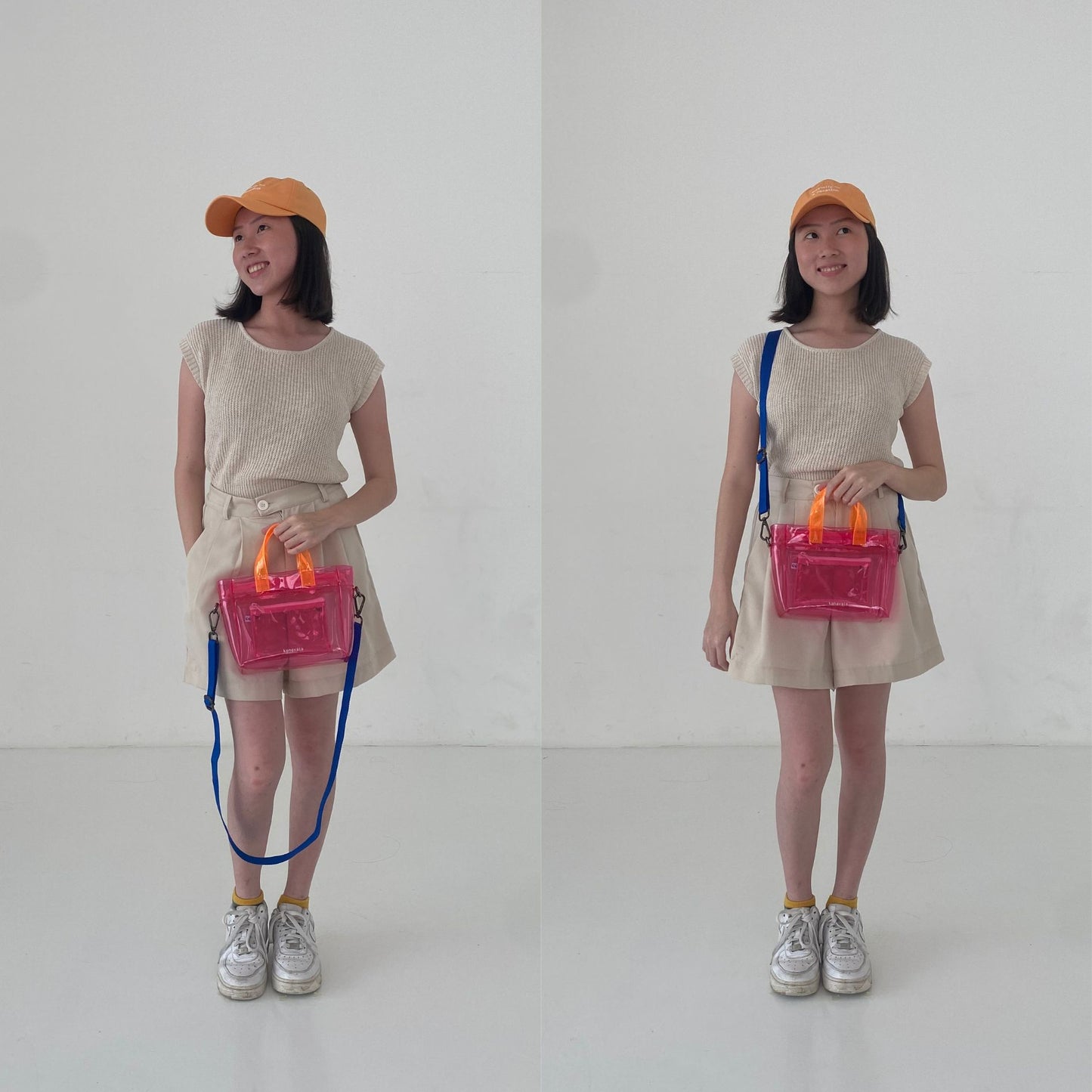 Kanavaia Mini PVC Tote Bag Hot Pink / Orange