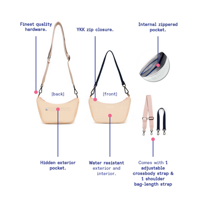 Kanavaia Mini Structured Baguette Shoulder Bag Coral Peach