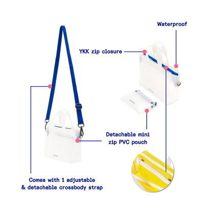 Kanavaia Mini PVC Tote Bag White / Blue