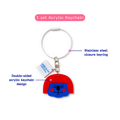 Kanavaia x Chuanslee - Acrylic Keychain & Sticker Bundle Pack - Luna Red