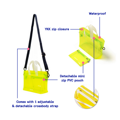 Kanavaia Mini PVC Tote Bag Neon Lime / White