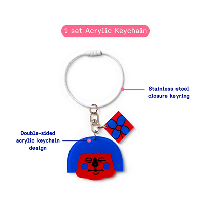 Kanavaia x Chuanslee - Acrylic Keychain & Sticker Bundle Pack - Luna Blue