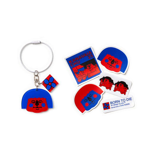 Kanavaia x Chuanslee - Acrylic Keychain & Sticker Bundle Pack - Luna Blue