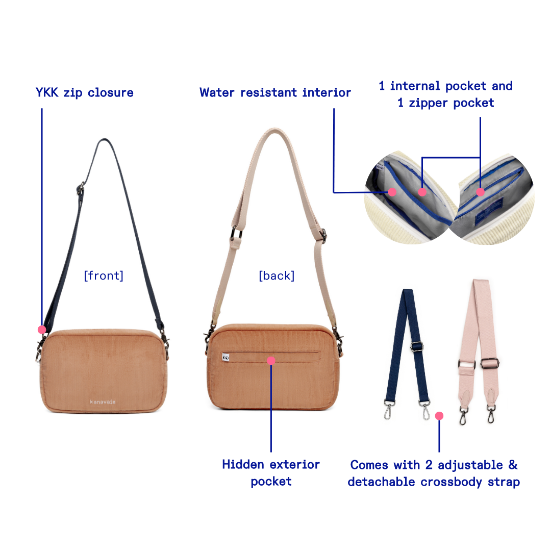 Kanavaia Corduroy Crossbody Bag Brick