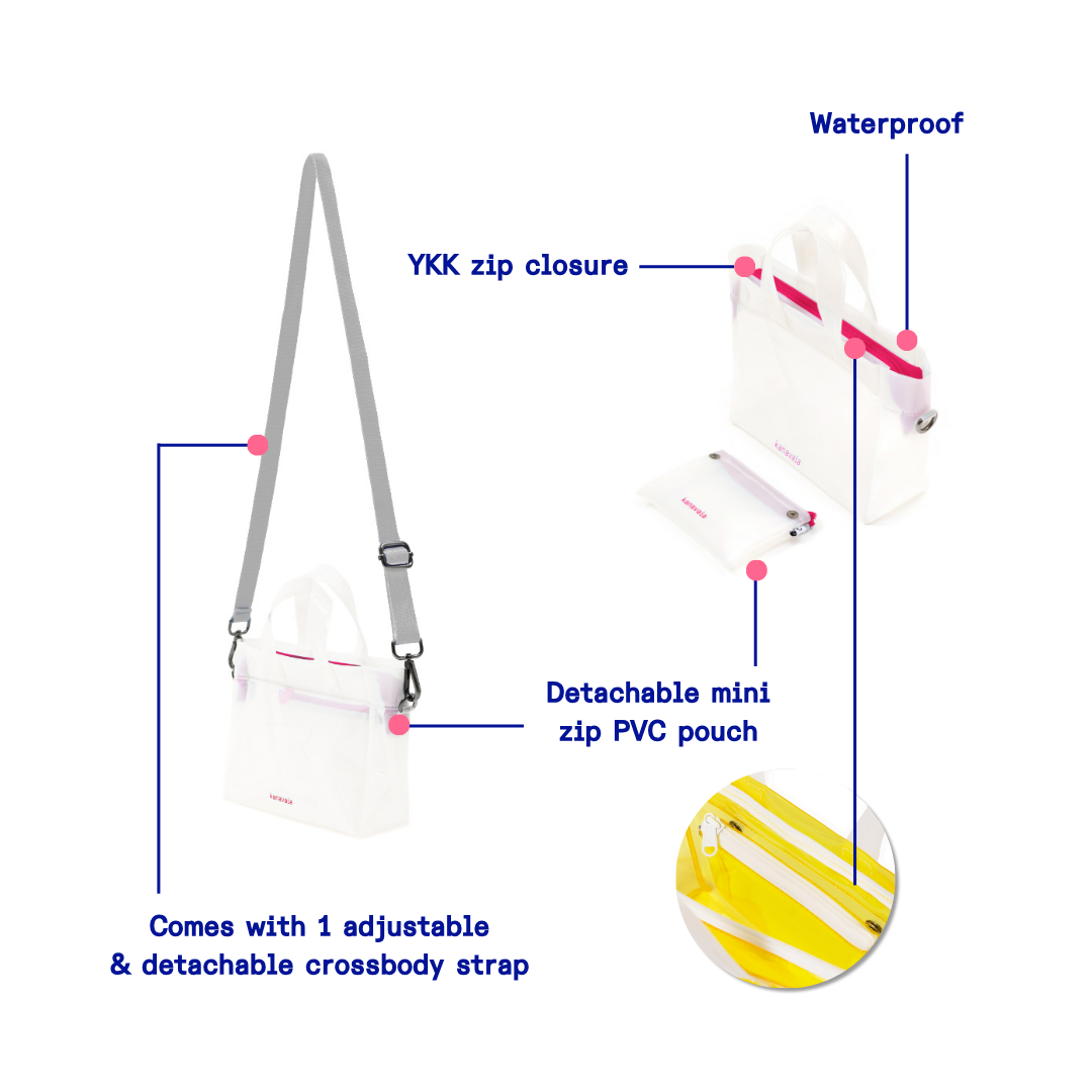 Kanavaia Mini PVC Tote Bag White / Magenta