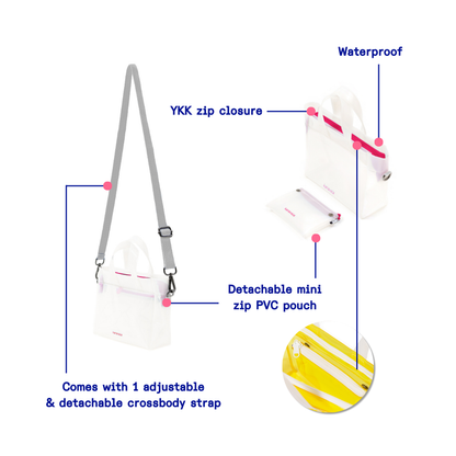 Kanavaia Mini PVC Tote Bag White / Magenta