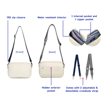 Kanavaia Corduroy Crossbody Bag Oat