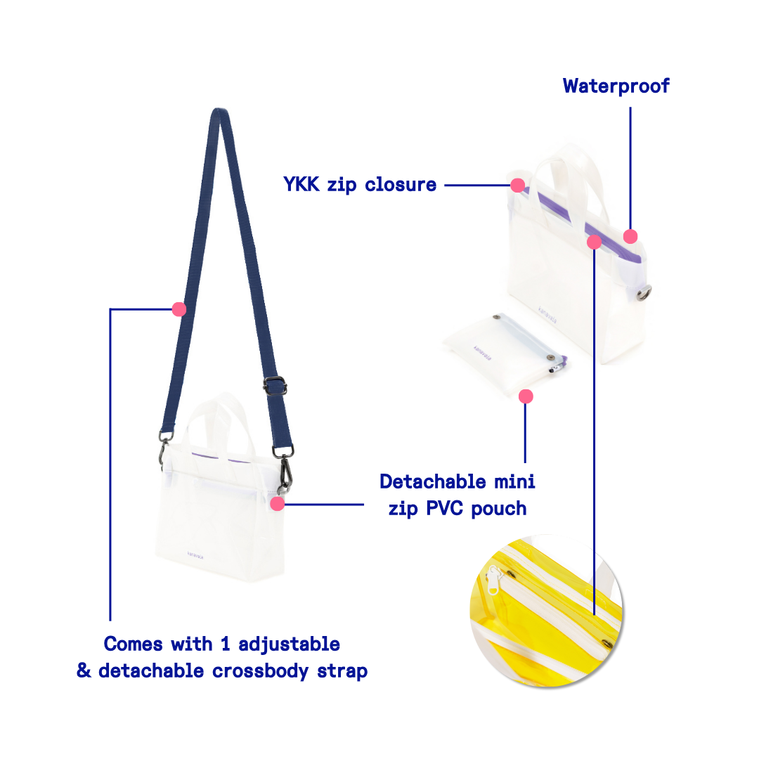 Kanavaia Mini PVC Tote Bag White / Lavender