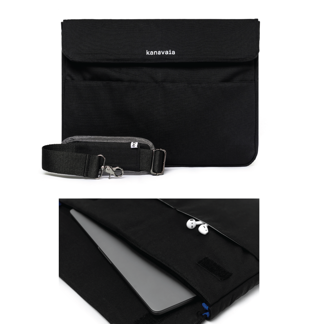 Kanavaia 2-in-1 Tote Laptop Bag All Black