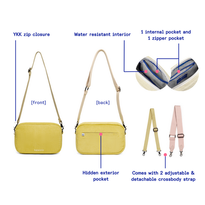 Kanavaia Corduroy Crossbody Bag Lime Yellow