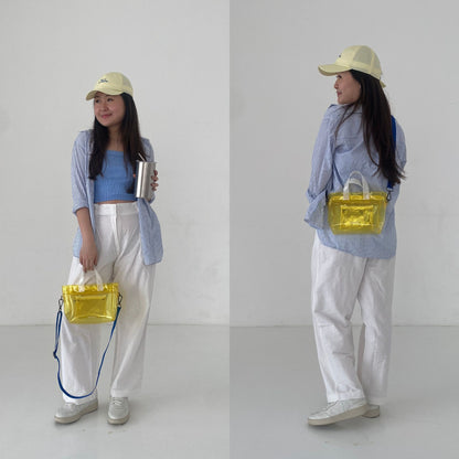 Kanavaia Mini PVC Tote Bag Yellow / White