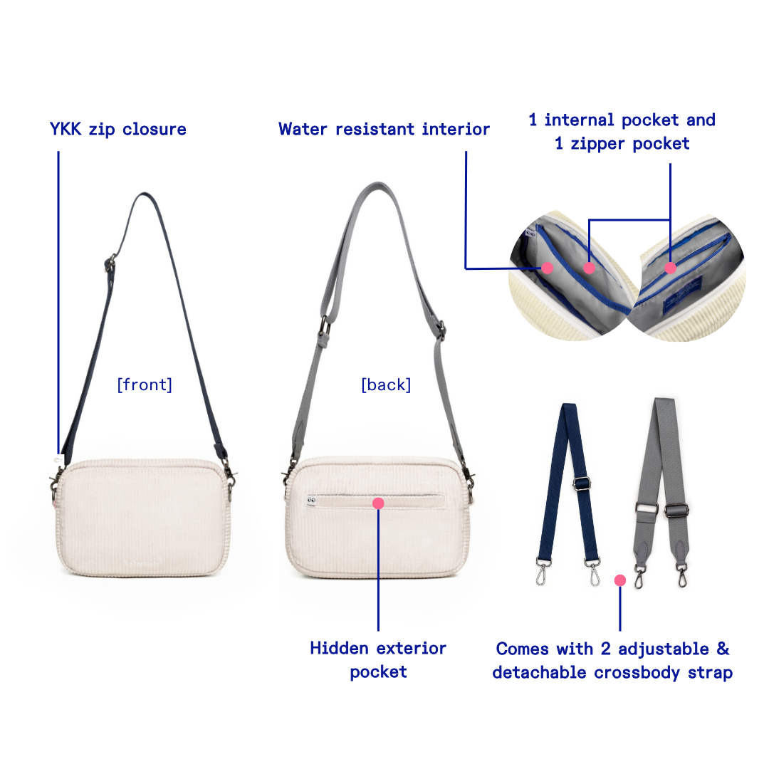 Kanavaia Corduroy Crossbody Bag Baby Pink