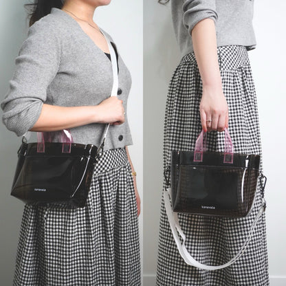 Kanavaia Mini PVC Tote Bag Black / Pink