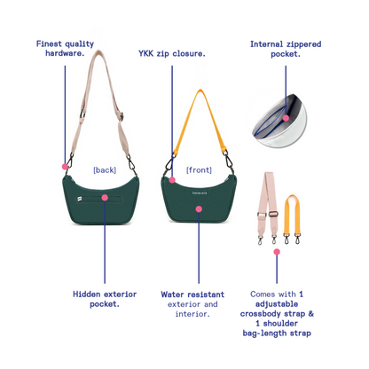 Kanavaia Mini Structured Baguette Shoulder Bag Hunter Green