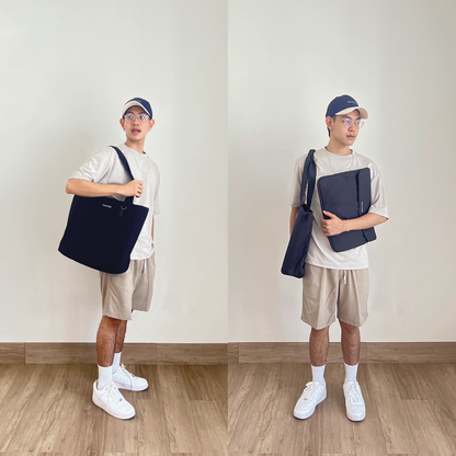 Kanavaia 2-in-1 Tote Laptop Bag All Black