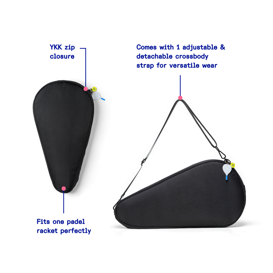 Kanavaia Padel Racket Sleeve Bag in Black