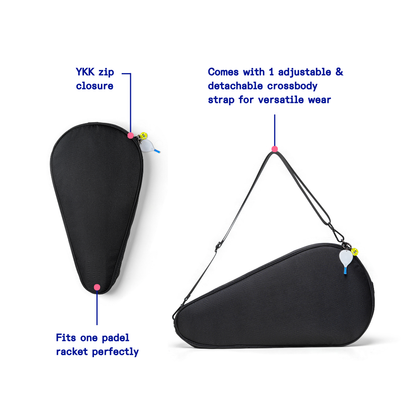 Kanavaia Padel Racket Sleeve Bag in Black