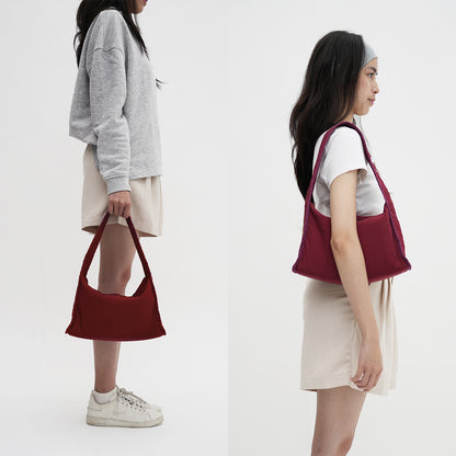 Kanavaia Crinkle Slouchy Shoulder Bag Burgundy