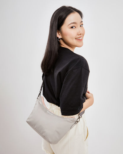 Kanavaia Baguette Shoulder Bag Light Grey