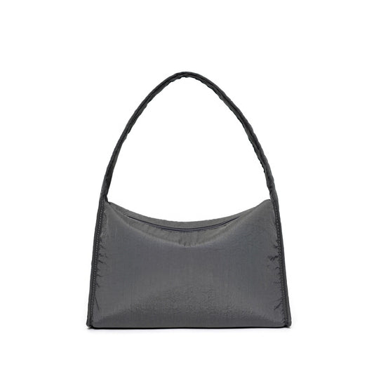 Kanavaia Crinkle Slouchy Shoulder Bag Dark Grey