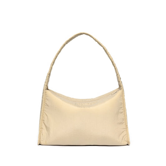 Kanavaia Crinkle Slouchy Shoulder Bag Almond