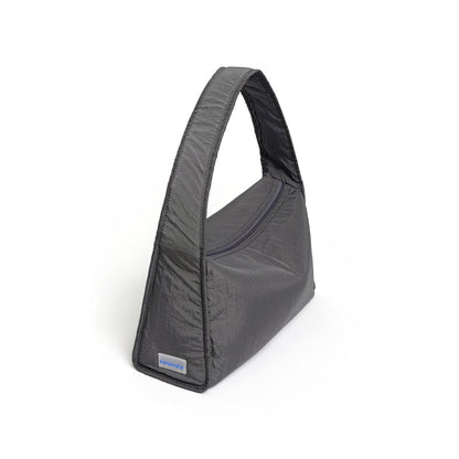 Kanavaia Crinkle Slouchy Shoulder Bag Dark Grey