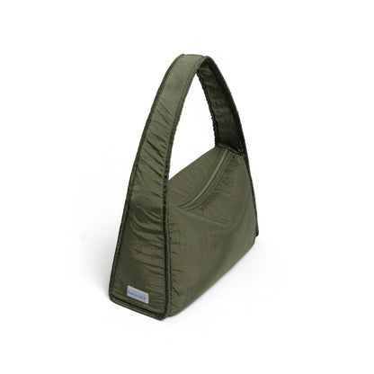 Kanavaia Crinkle Slouchy Shoulder Bag Olive Green
