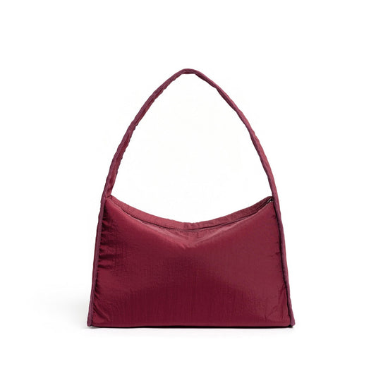Kanavaia Crinkle Slouchy Shoulder Bag Burgundy