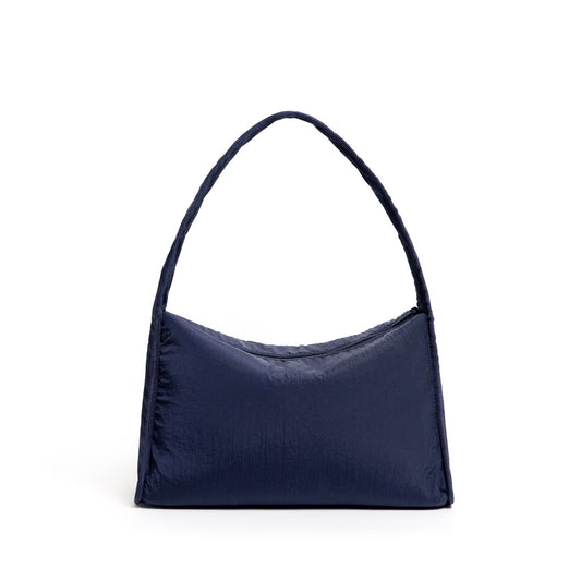 Kanavaia Crinkle Slouchy Shoulder Bag Navy Blue
