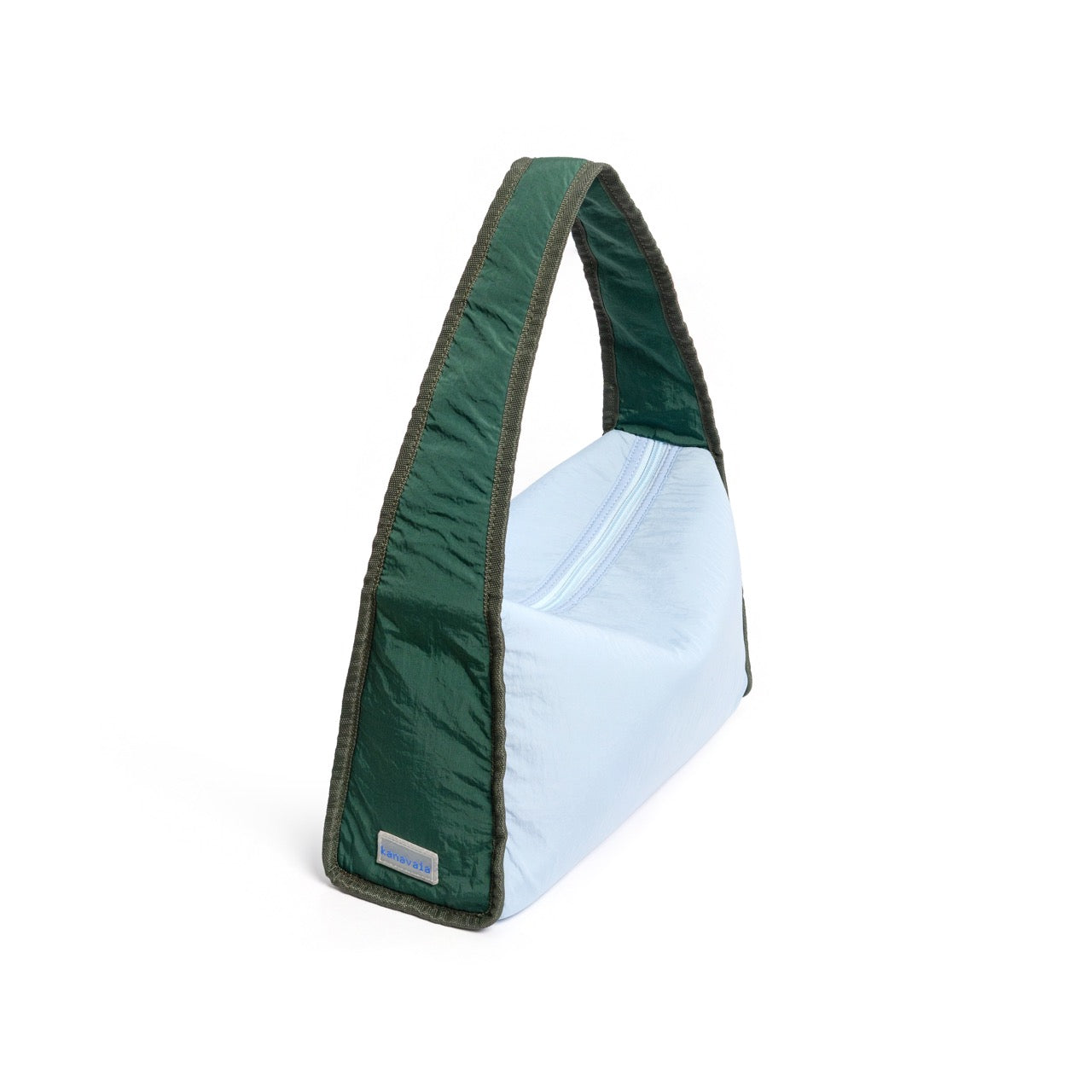 Kanavaia Crinkle Slouchy Shoulder Bag Baby Blue / Hunter Green