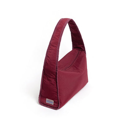 Kanavaia Crinkle Slouchy Shoulder Bag Burgundy