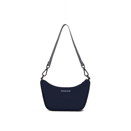 Kanavaia Mini Structured Baguette Shoulder Bag Navy Blue