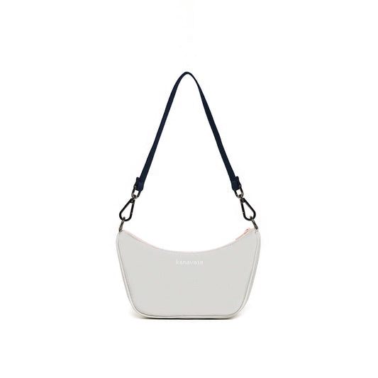 Kanavaia Mini Structured Baguette Shoulder Bag Light Grey