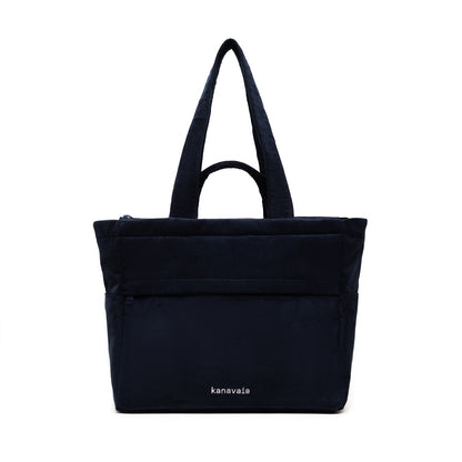 Kanavaia Double-Handle Corduroy Tote Bag Navy Blue