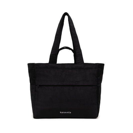 Kanavaia Double-Handle Corduroy Tote Bag Black